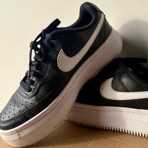 Nike Black and White Platform Sneaker